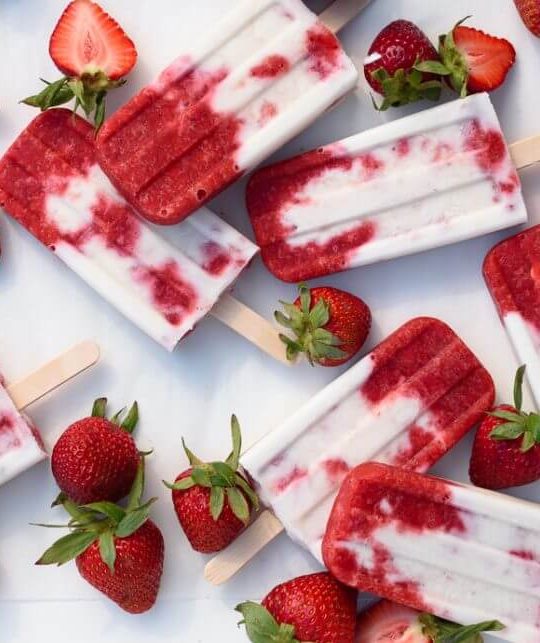 strawberry popsicles