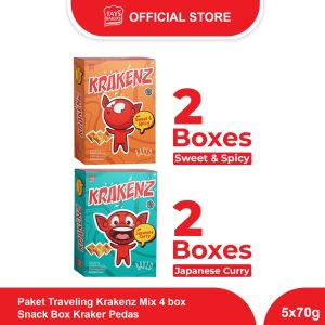Paket Traveling Krakenz Mix 4 box – Snack Box Kraker Pedas