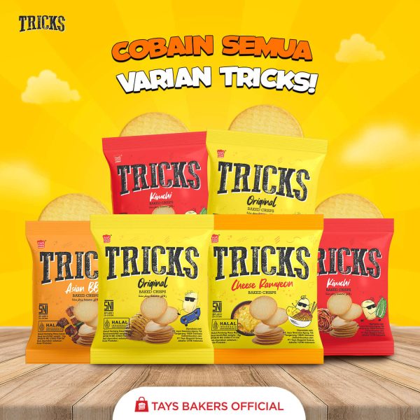 Tricks Crisps - Snack Kentang Dipanggang, Bumbu Khas Asia, Renyah & Lezat, Teman Traveling, 6 Varian Otentik, Sehat, Halal & Terdaftar BPOM