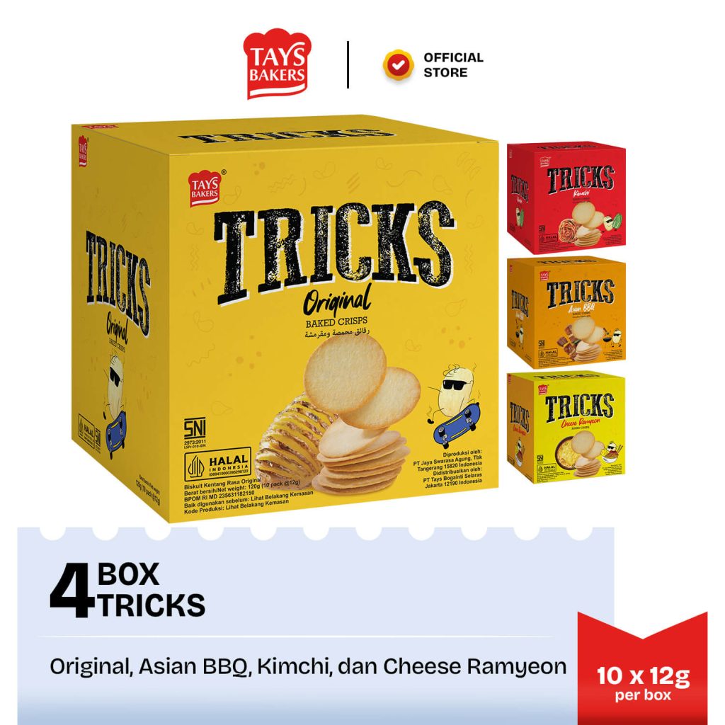 Snack Box Tricks Kentang Asli Mix Varian - 4 Box | Makanan Ringan Rasa Asia